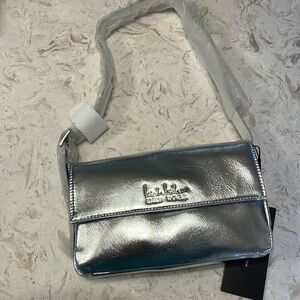 NWT silver Nicole miller bag